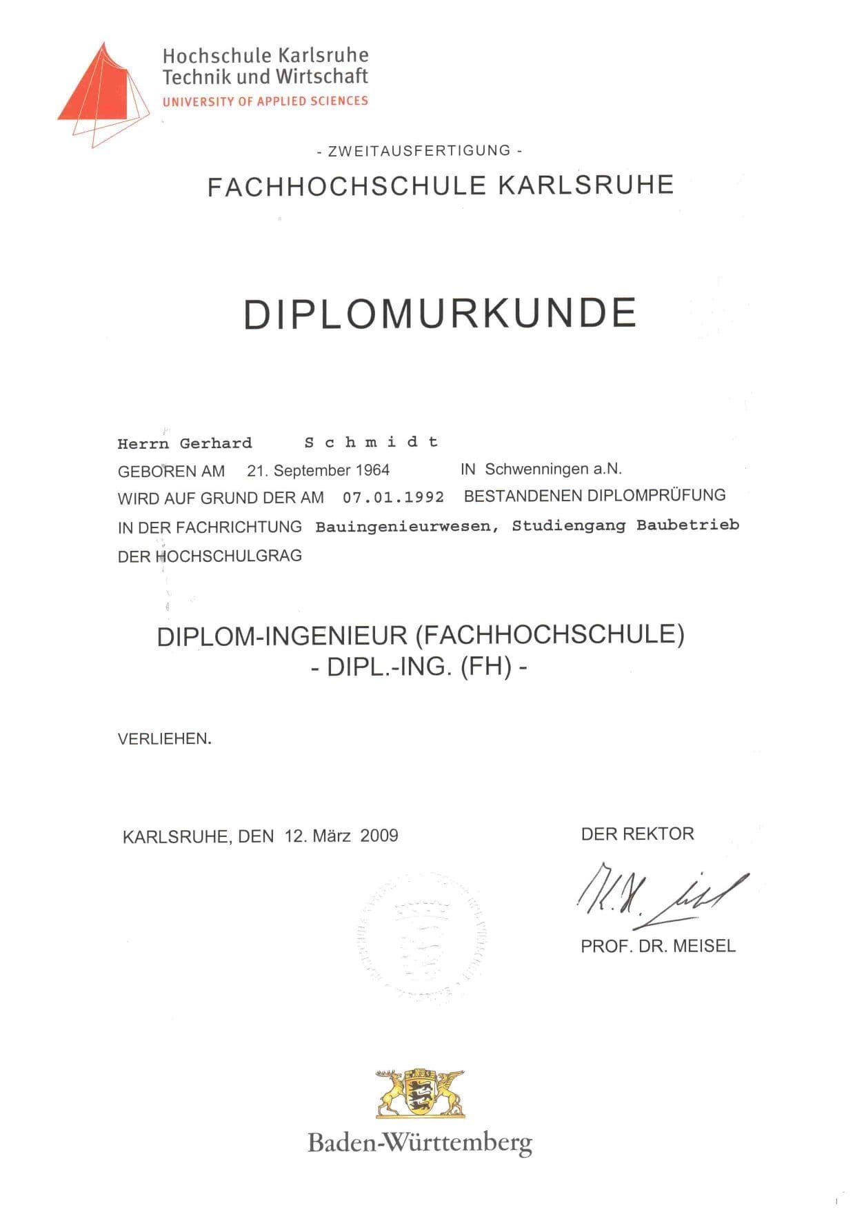 Dipl.-Ing. (FH) Baubetrieb