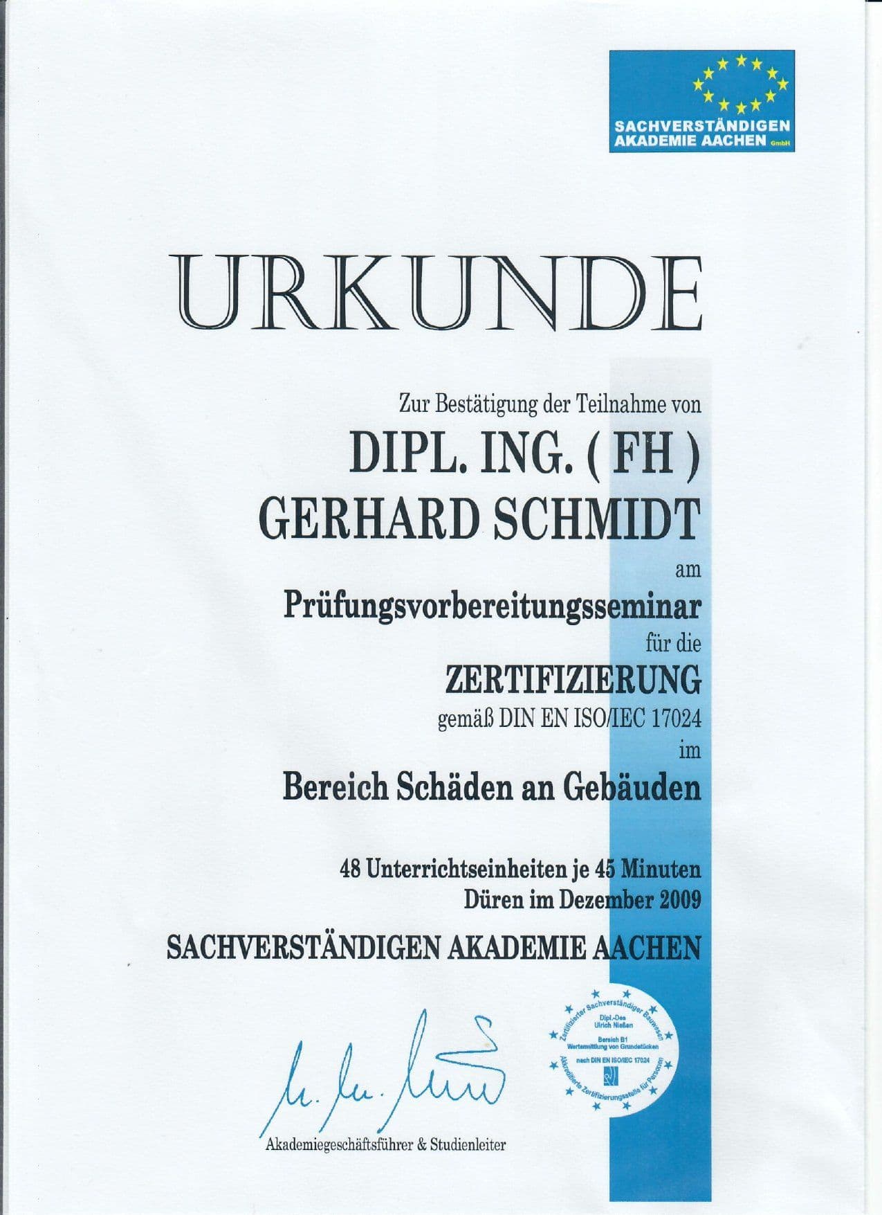 Sachverstaendigen Akademie Aachen